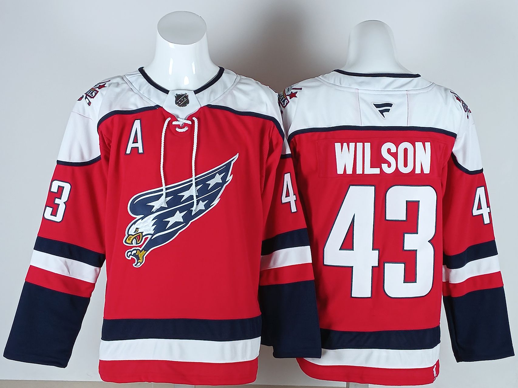 Men 2026 Washington Capitals #43 Wilson Red NHL Jersey style 01